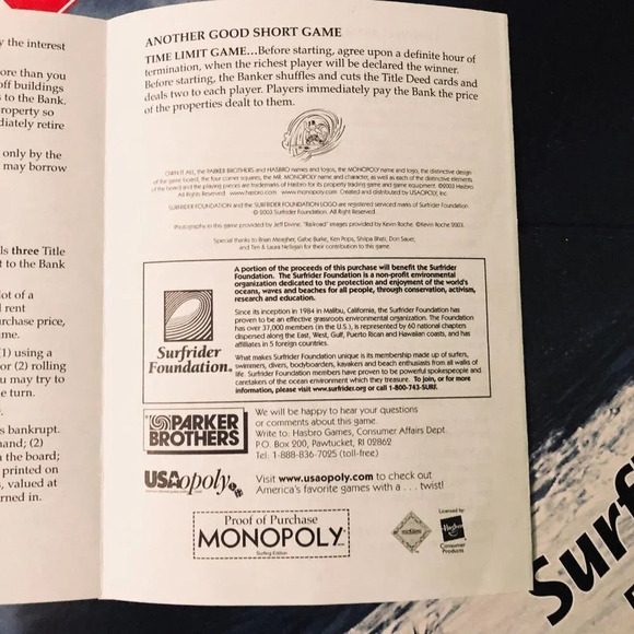 2003 Monopoly Surfing Edition Board Game Complete - Picture 16 of 16